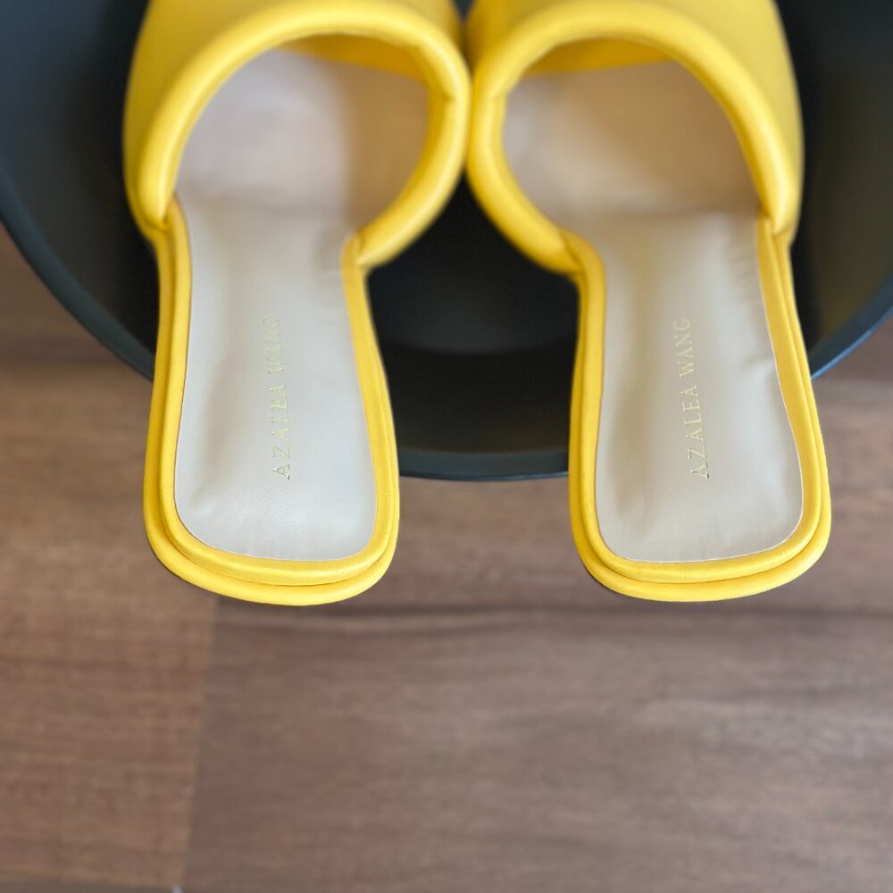 ALEXA WANG Yellow Padded Slide Sandals for Women - Picture 2 of 9